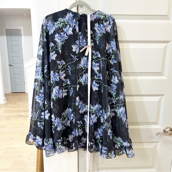 NWT Mac Duggal 56028 Floral Cape Sleeve Dress - Picture 3 of 5